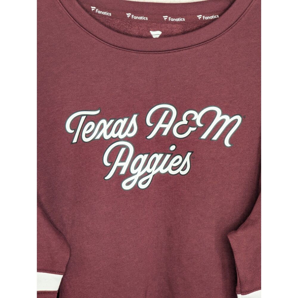 NWT Fanatics Texas A&M Sweatshirt Wms Sz 2XL Aggies Maroon White Logo College - Picture 3 of 9